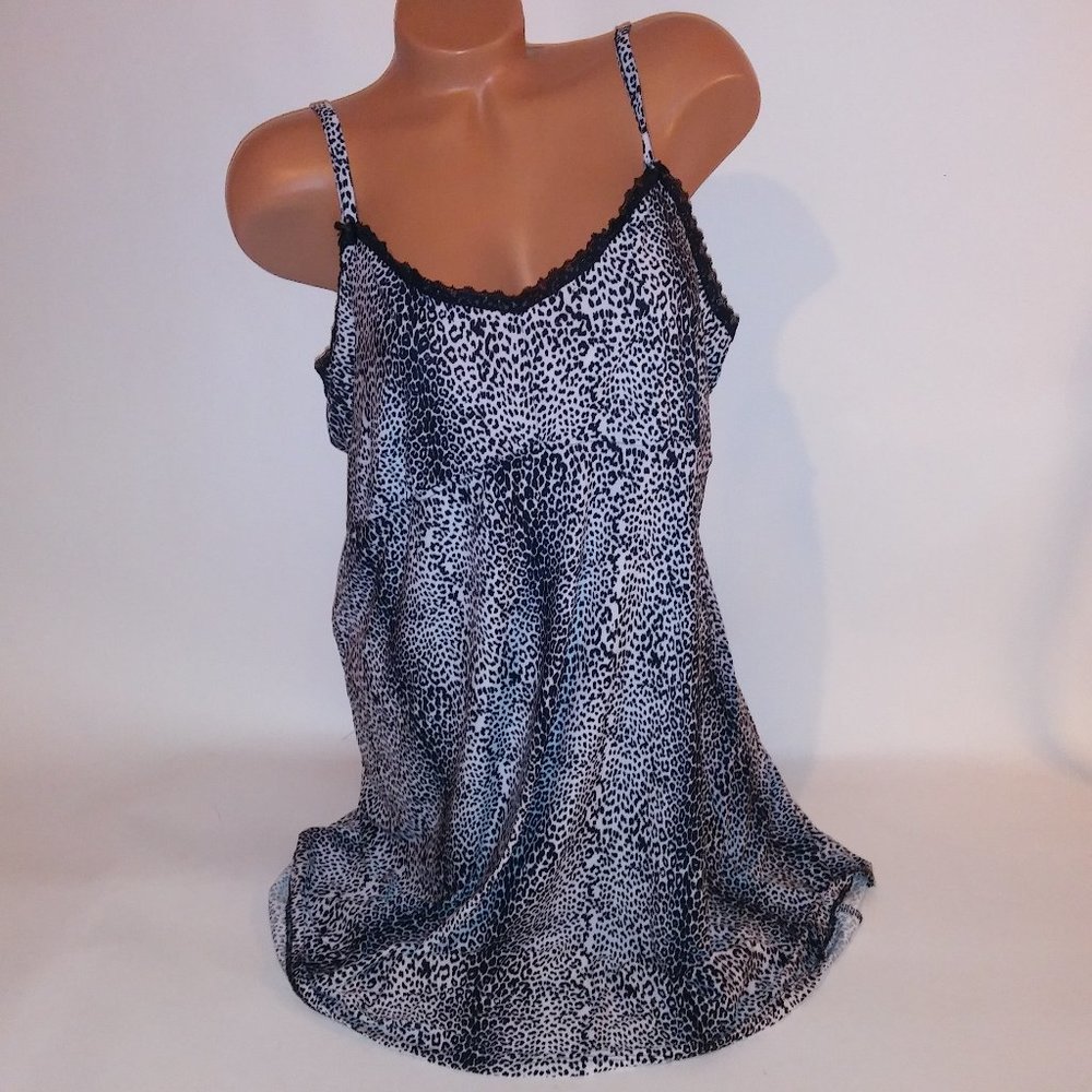 Rene Rofe Lingerie Chemise  Slip 2X Sleepwear Blac
